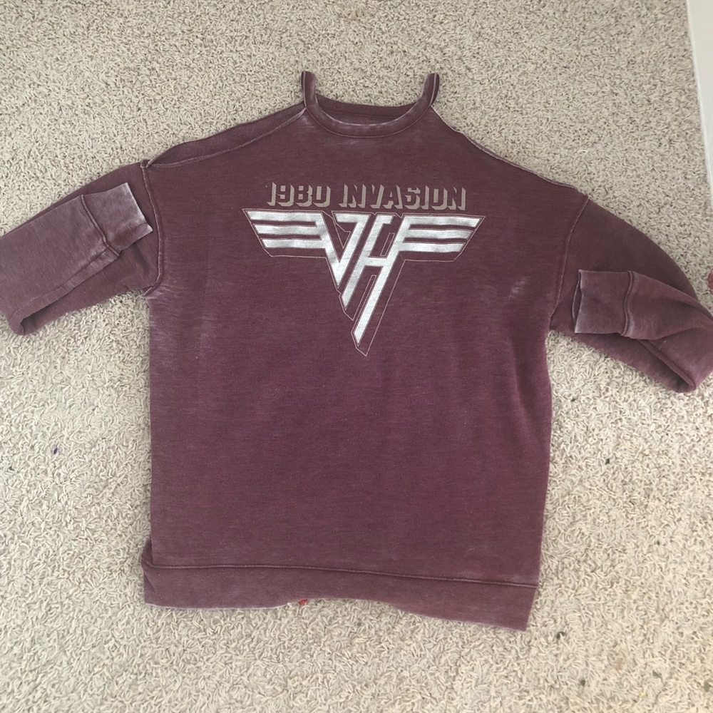 Cold Shoulder Long Sleeve Van Halen Top